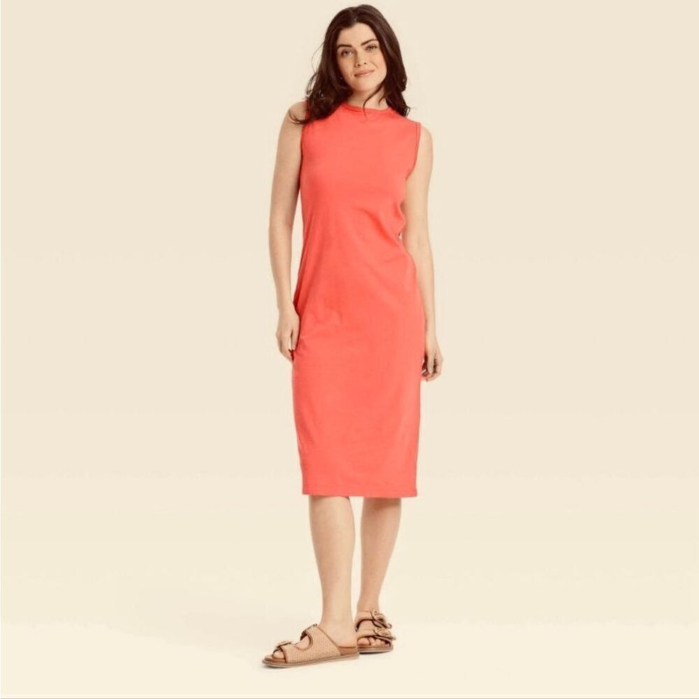 🌸 Universal Thread Desert Rust Orange Sleeveless Tshirt Dress Size Small New